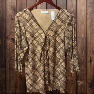 JH Collectibles Plaid V-Neck Women's Top​